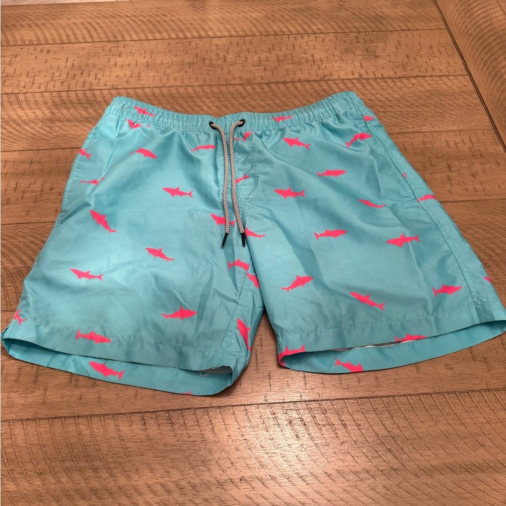 Maamgic Aqua Swim Shorts with Pink Shark Design